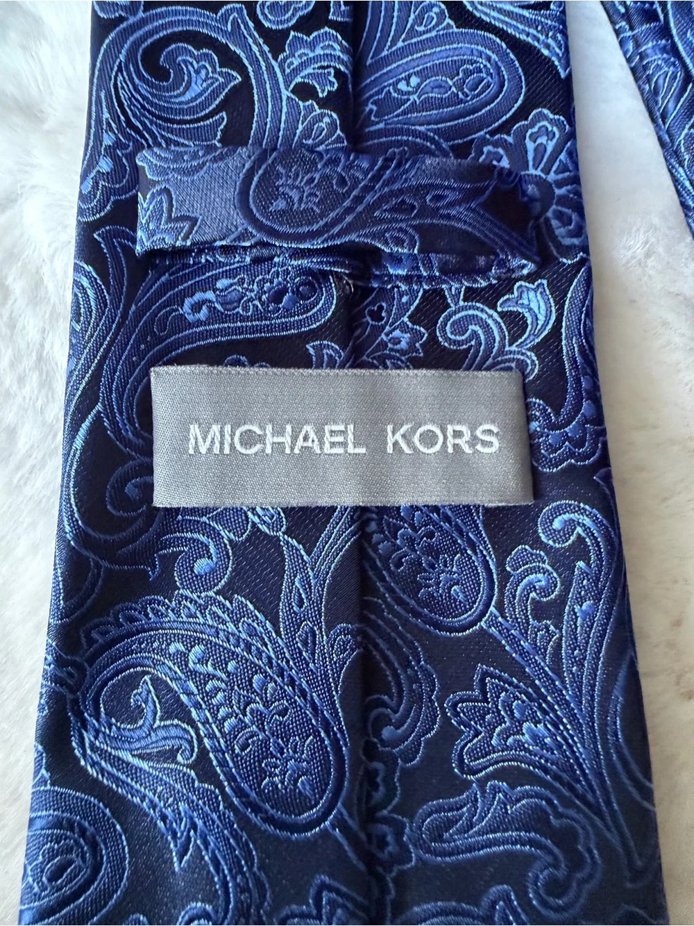 Michael Kors Classic Paisley Navy Blue Men's Tie
